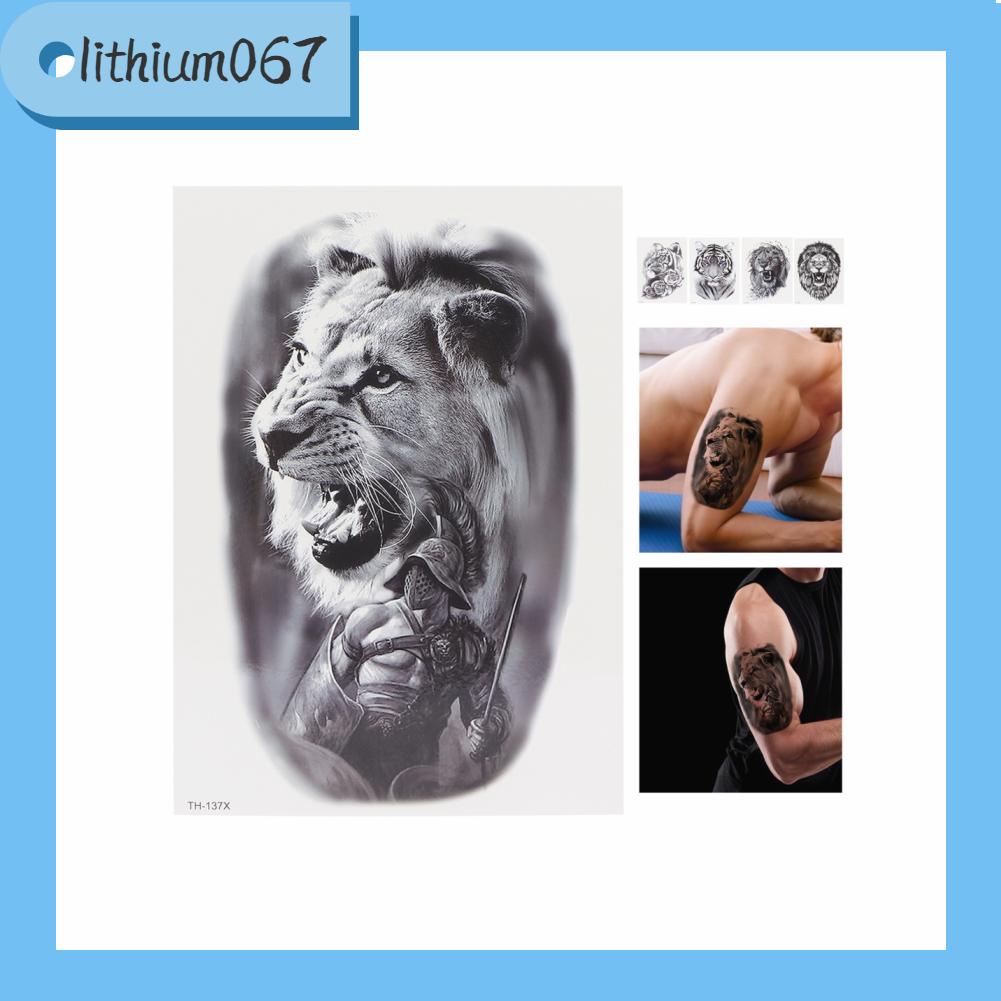 Lithium067 Men Unique Animal Pattern Tattoo Sticker Portable Waterproof Temporary