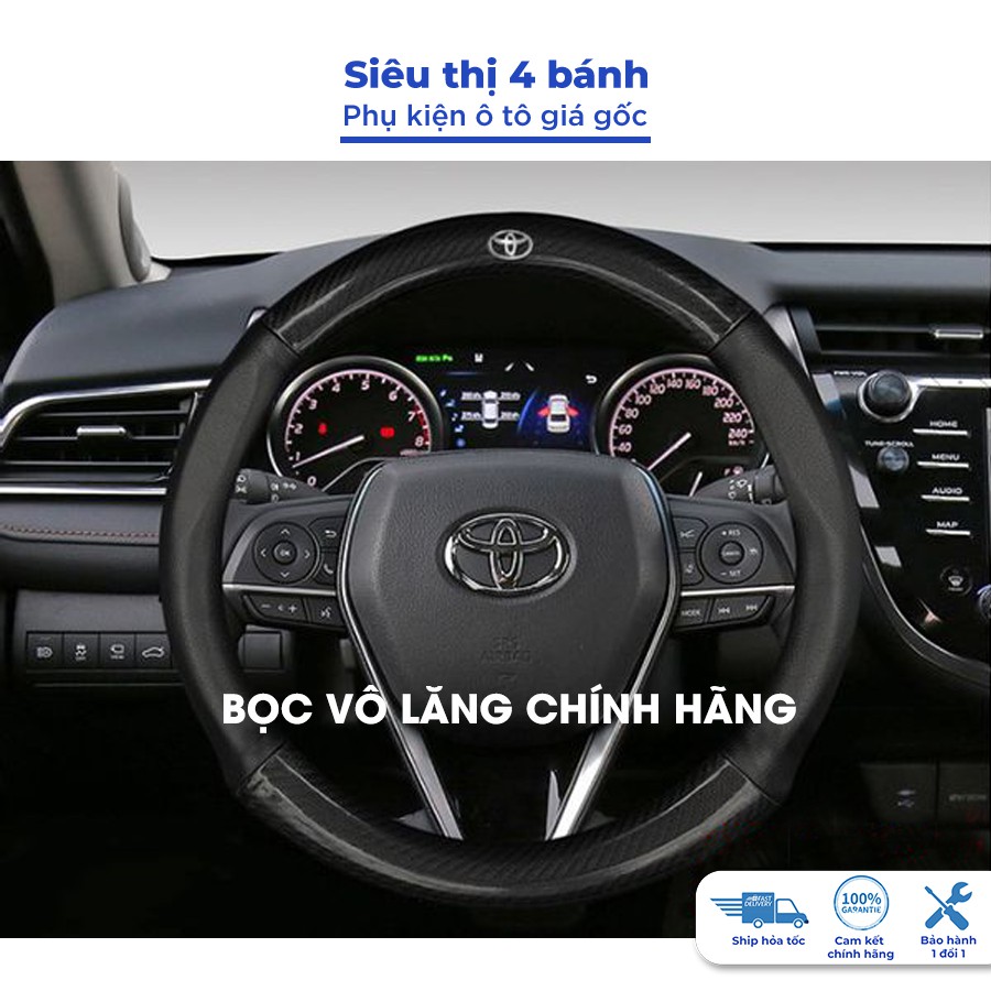 Bọc vô lăng ô tô cacbon chống trơn trượt logo tất cả các hãng xe