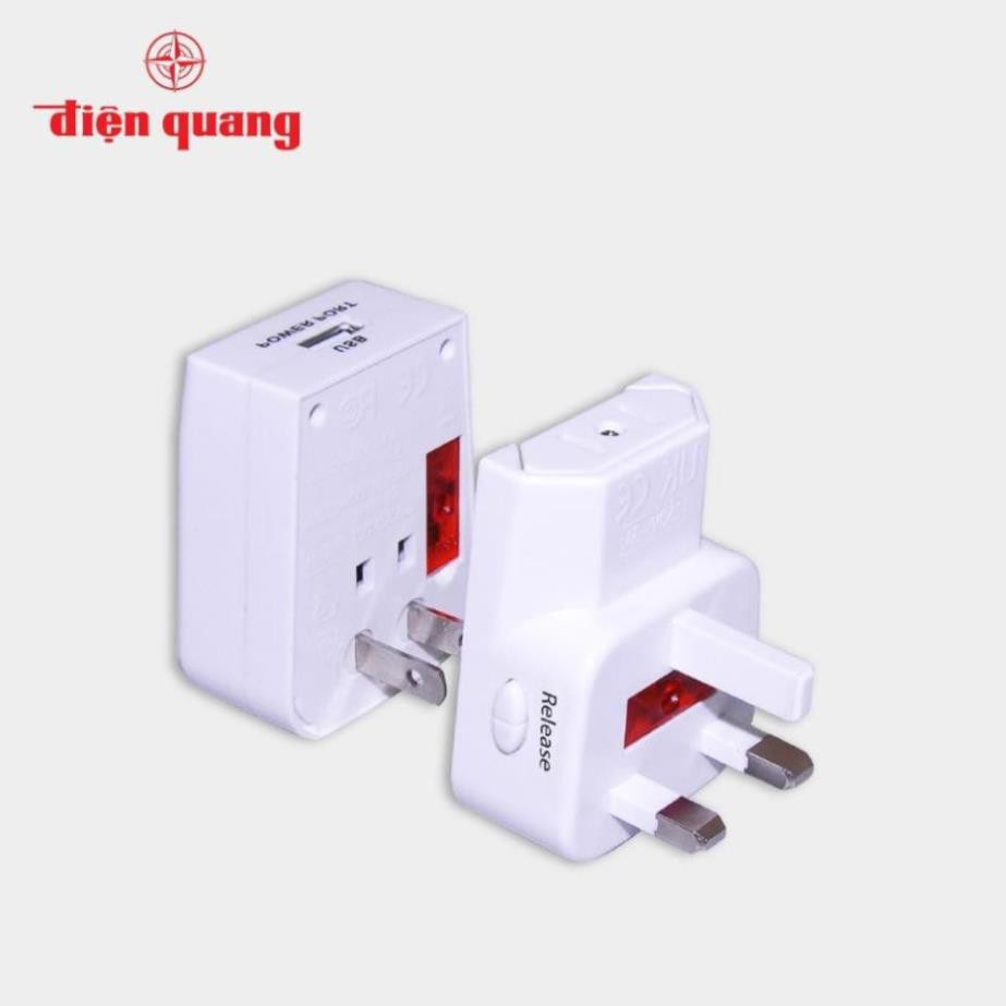 Ổ cắm du lịch Điện Quang ĐQ ESK TV05W 1U (Màu trắng – 1 cổng USB)