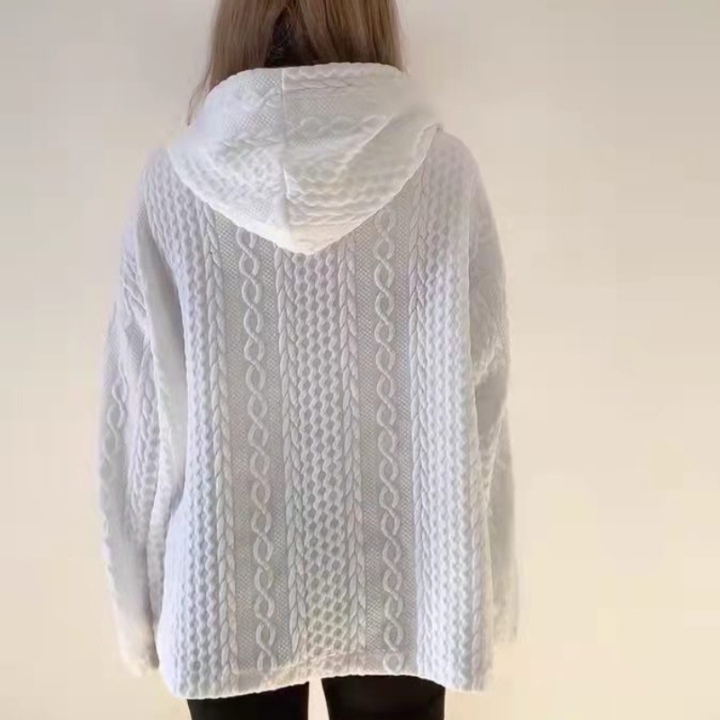 Áo Khoác Cardigan Dệt Kim Dáng Rộng Có Mũ Trùm Thời Trang Hàn Quốc Cho Nam