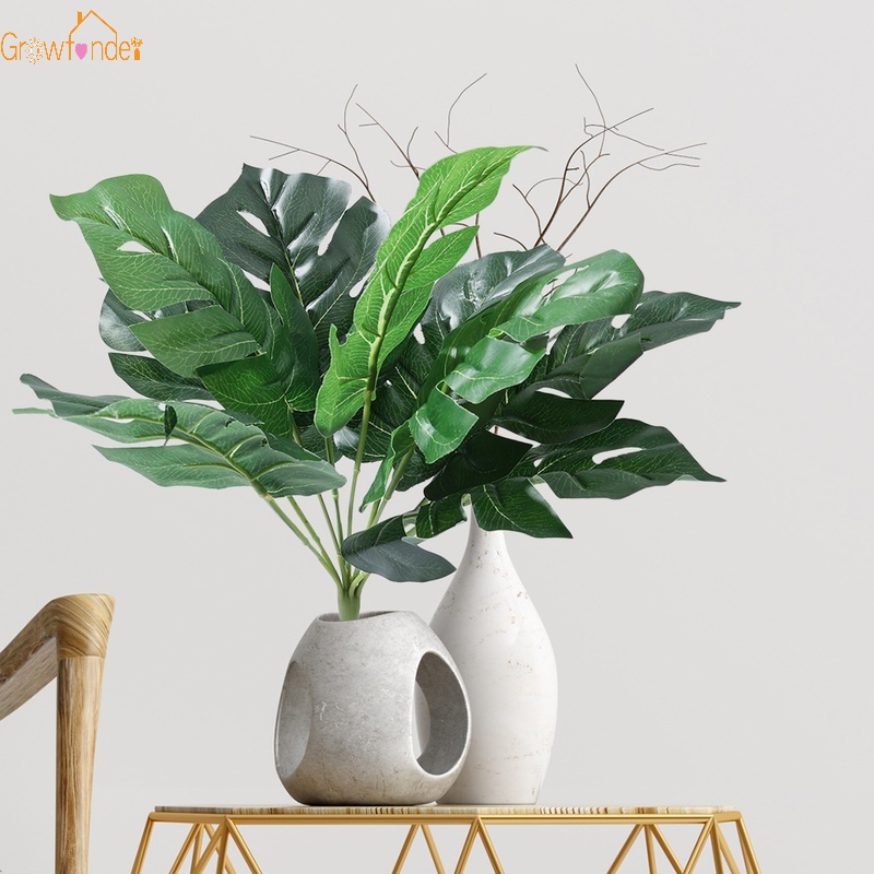 1 Nhánh 9 Lá Cọ Xanh Nhân Tạo Trang Trí Nhà Cửa/Văn Phòng/Sự Kiện Đa Ứng Dụng