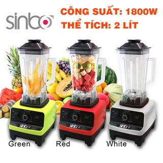 Máy xay sinh tố công nghiệp Sinbo - Công suất khủng 1500W, Thể tích 2 lít - Ép trái cây, hoa quả ( ĐỎ )