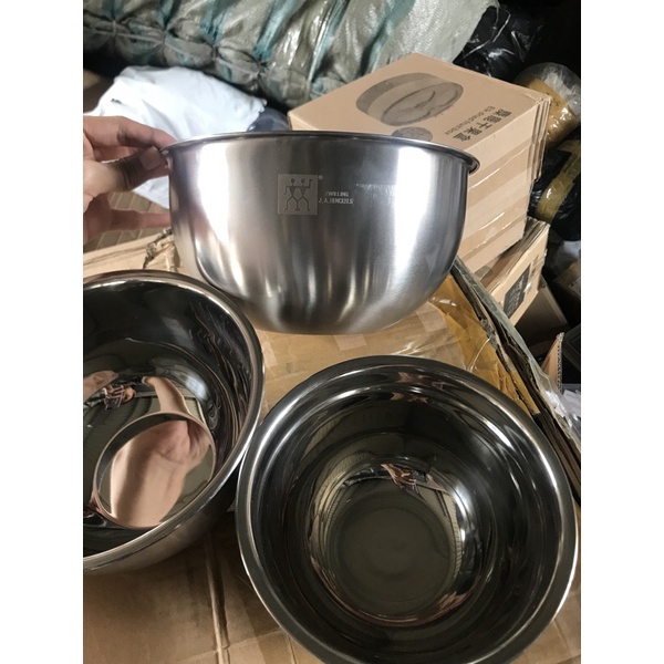 Set 3 Âu Trộn Inox Sáng Bóng Đựng Thức Ăn