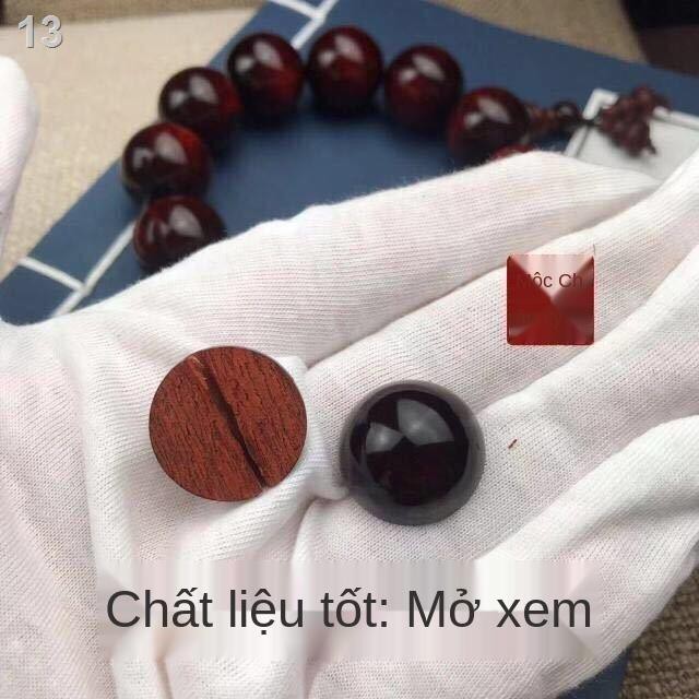 Chuỗi hạt đeo tay bằng gỗ đàn hương đỏ sừng tê giác lá nhỏ nguyên liệu cũ cho nam và nữ Wenwan 108 Mân Côi