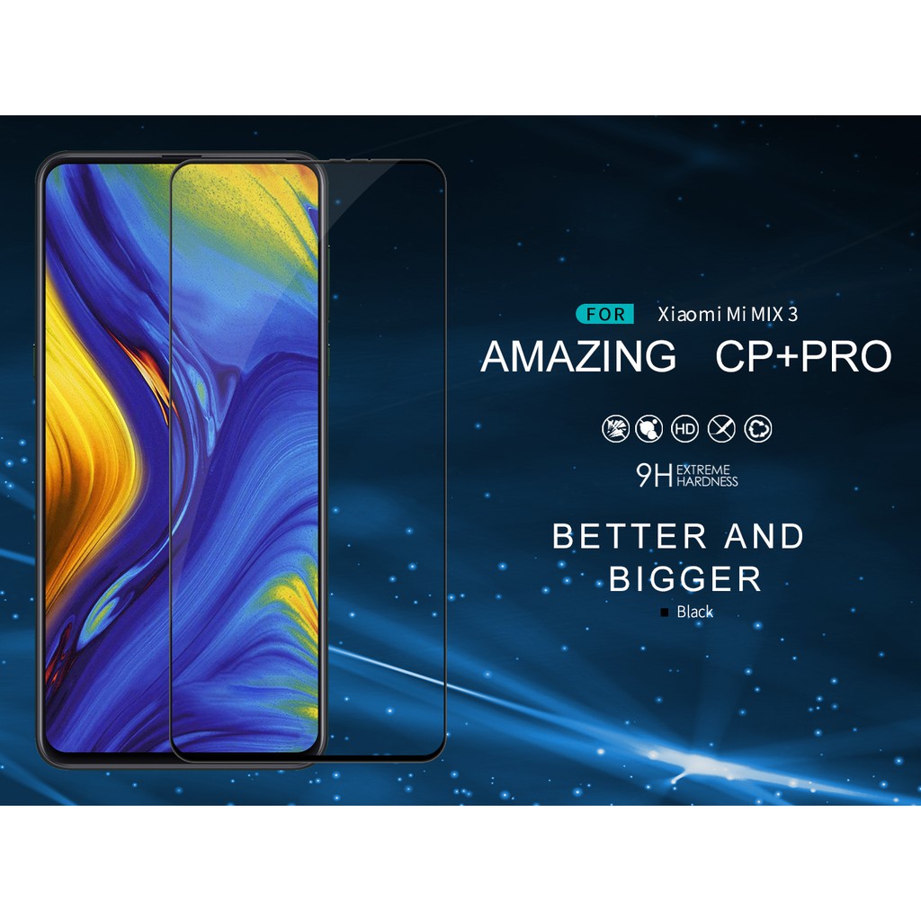 Cường lực Nillkin CP+ PRO cho Xiaomi Mi Mix 3 Full màn Full keo trơn mượt hạn chế vân tay ( hãng Nillkin check mã )