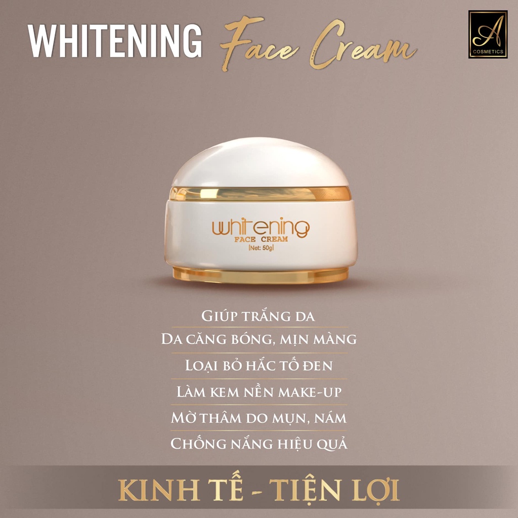 Kem dưỡng trắng da mặt, Whiten Face Cream Acosmetics 50g, mẫu mới 2022