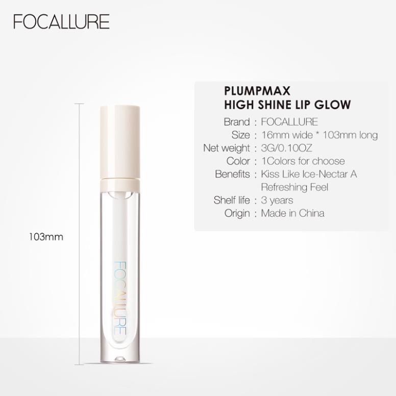 Son gel dưỡng môi Focallure căng mọng không dính chứa vitamin E 3g - Glow Vietnam