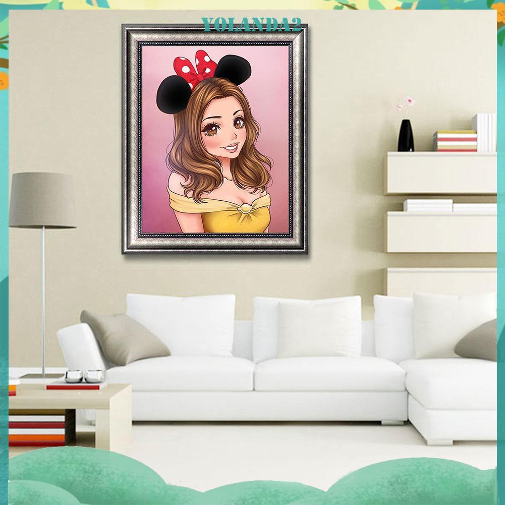 Bộ Tranh Đính Đá Trang Trí Hình Cô Gái 5d Diy Xinh Xắn