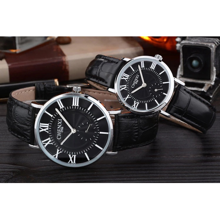 Đồng Hồ Đeo Tay Dây Da Chống Nước Sang Trọng Cho Cặp Đôi