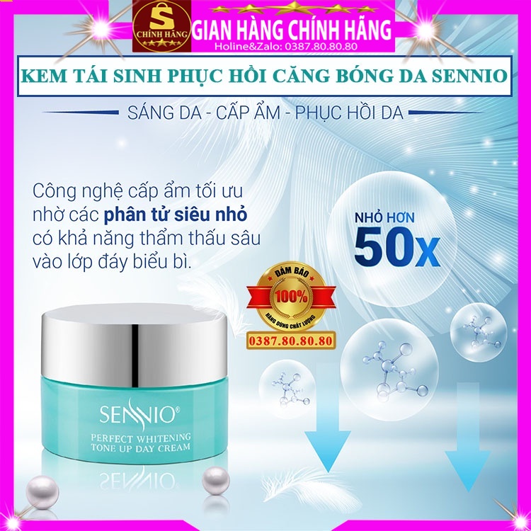 Kem dưỡng trắng căng bóng da mặt Sennio hàn quốc tái sinh phục hồi chống lão hóa da dành cho nam nữ bà bầu ban đêm ngày