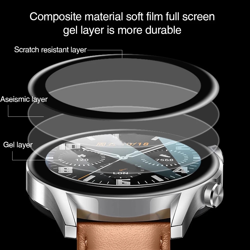 Miếng Dán Bảo Vệ Màn Hình 3D Cho Huawei Watch GT GT2 GT3 Pro 46mm 42mm 43mm GT 2E Honor Magic