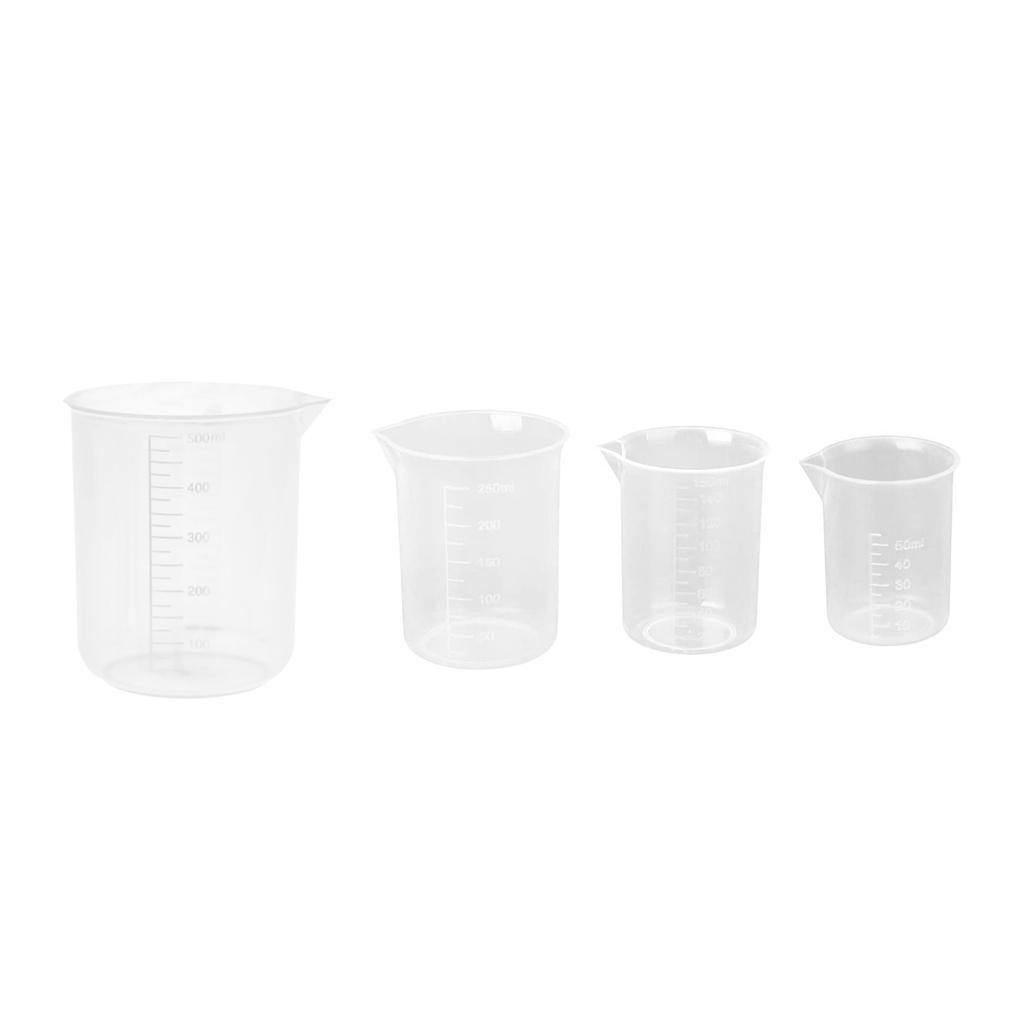 Set 4 Cốc Đo Lường Trong Suốt Bằng Nhựa