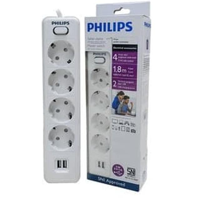Ổ Cắm Điện Philips 4 Lỗ 2 Cổng Usb 3042a 1.8 M Chất Lượng Cao