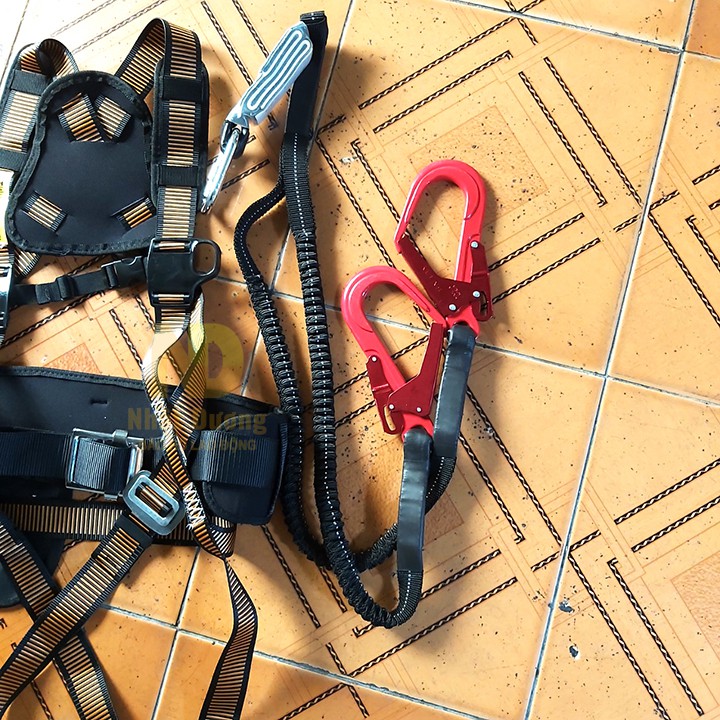 Dây đai an toàn lao động toàn thân 2 móc đệm eo HPBEN33G dây đàn hồi chống tĩnh điện - Nsafe