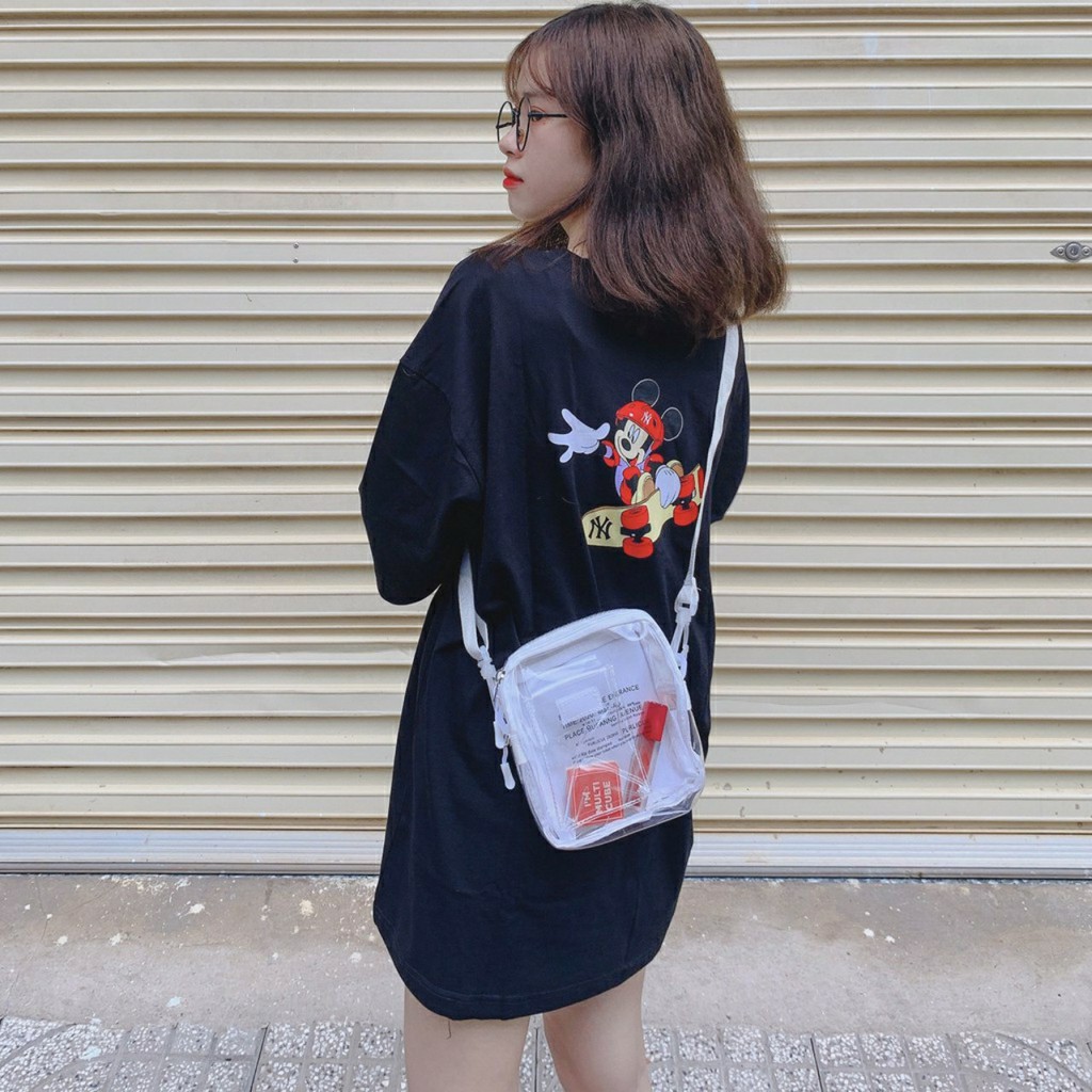 Túi Đeo Chéo Trong Suốt MINIBAG TIME:2020 Unisex (Đen/Trắng)