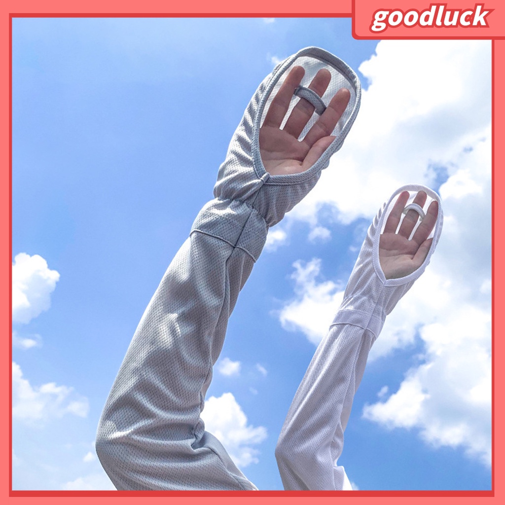 1 Đôi Găng Tay Chống Nắng / Tia UV Vải Mềm Thấm Hút Mồ Hôi Màu Trơn Dành Cho Nữ