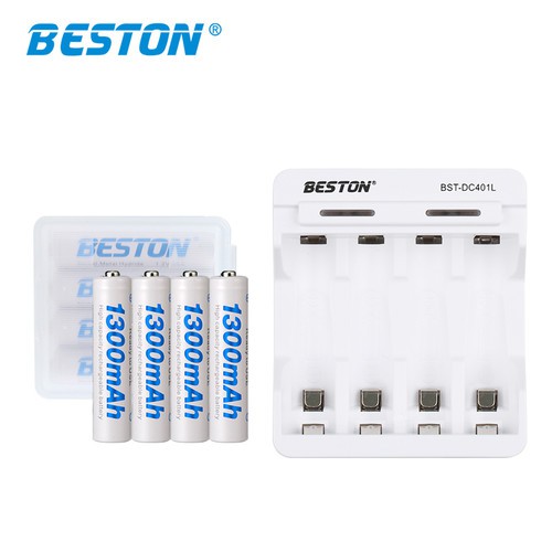Pin sạc AAA 1300 mAh chính hãng Beston / Sạc tự ngắt khi đầy - Ni-AAA1300