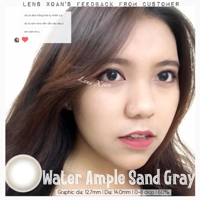 Áp tròng WATER AMPLE SAND GRAY- LENS ME ( LENS XOẮN): XÁM TRONG TỰ NHIÊN