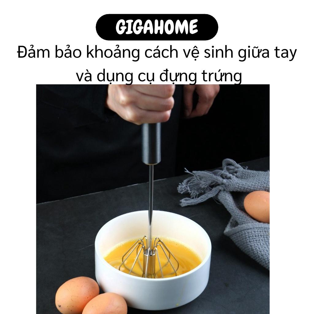 Dụng Cụ Đánh Trứng GIGAHOME Cây Đánh Trứng, Khuấy Bột Inox Có Trục Xoay Bán Tự Động 8209