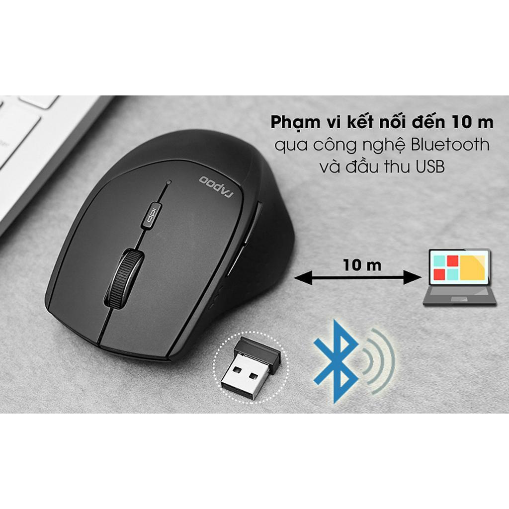 Chuột Không Dây Bluetooth RAPOO MT550 | Tối Đa 4 Thiết Bị | 3 Chế Độ Kết Nối - Hàng Chính Hãng