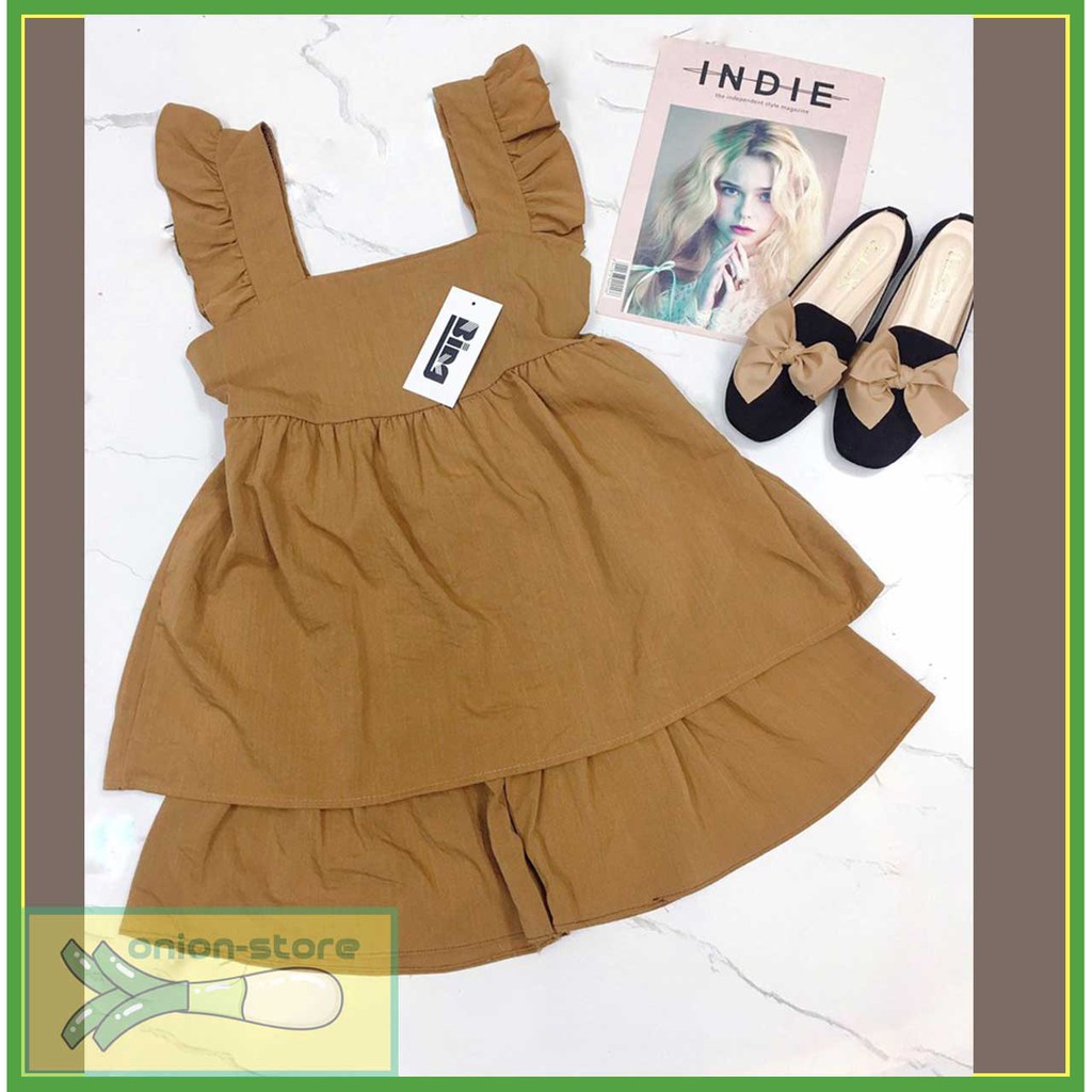 Set Áo Babydoll Cánh Tiên Kèm Quần Short- Vải Đũi- Video- Ảnh thật