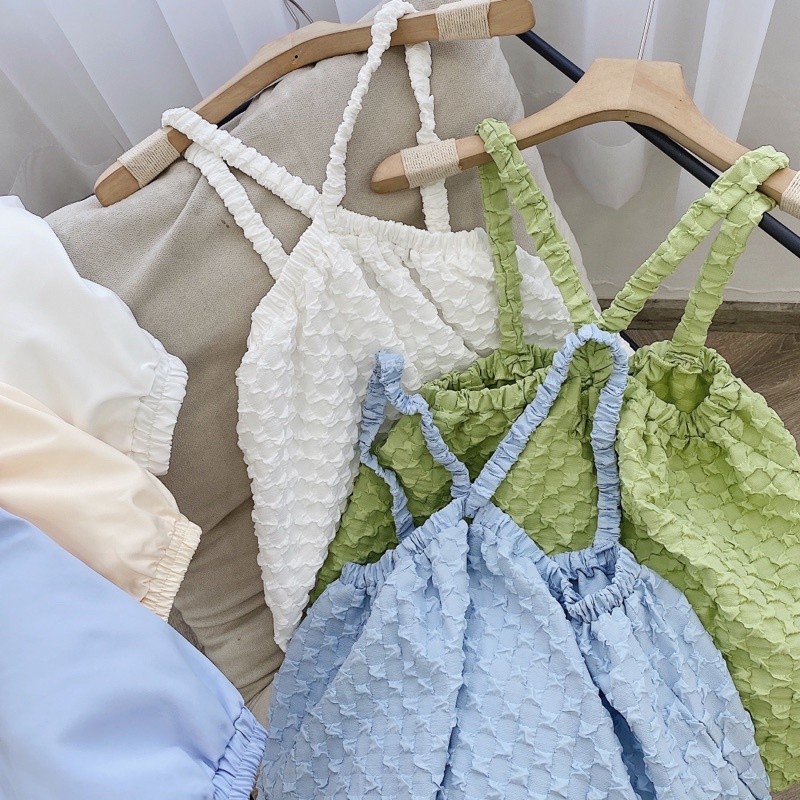 SET ÁO YẾM XỐP + QUẦN SHORT LƯNG THUN