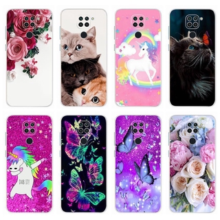 Ốp điện thoại silicone TPU mềm in họa tiết hoa bướm cho Xiaomi Redmi Note 9 / 9S / 9 Pro / 9 Pro Max