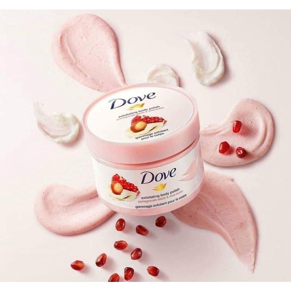 [Chính hãng] Tẩy Tế Bào Chết Dove Exfoliating Body Polish 225ml (Bản Đức) - Pomegranate Seeds &amp; Shea Butter