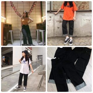 Quần jeans suông ống rộng ms10