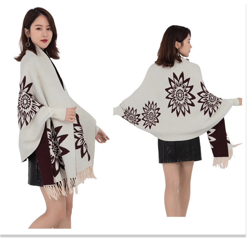 Áo len nữ đẹp, Áo khoác len nữ dáng khăn cao cấp, Chất len dày mềm mịn ấm áp 31