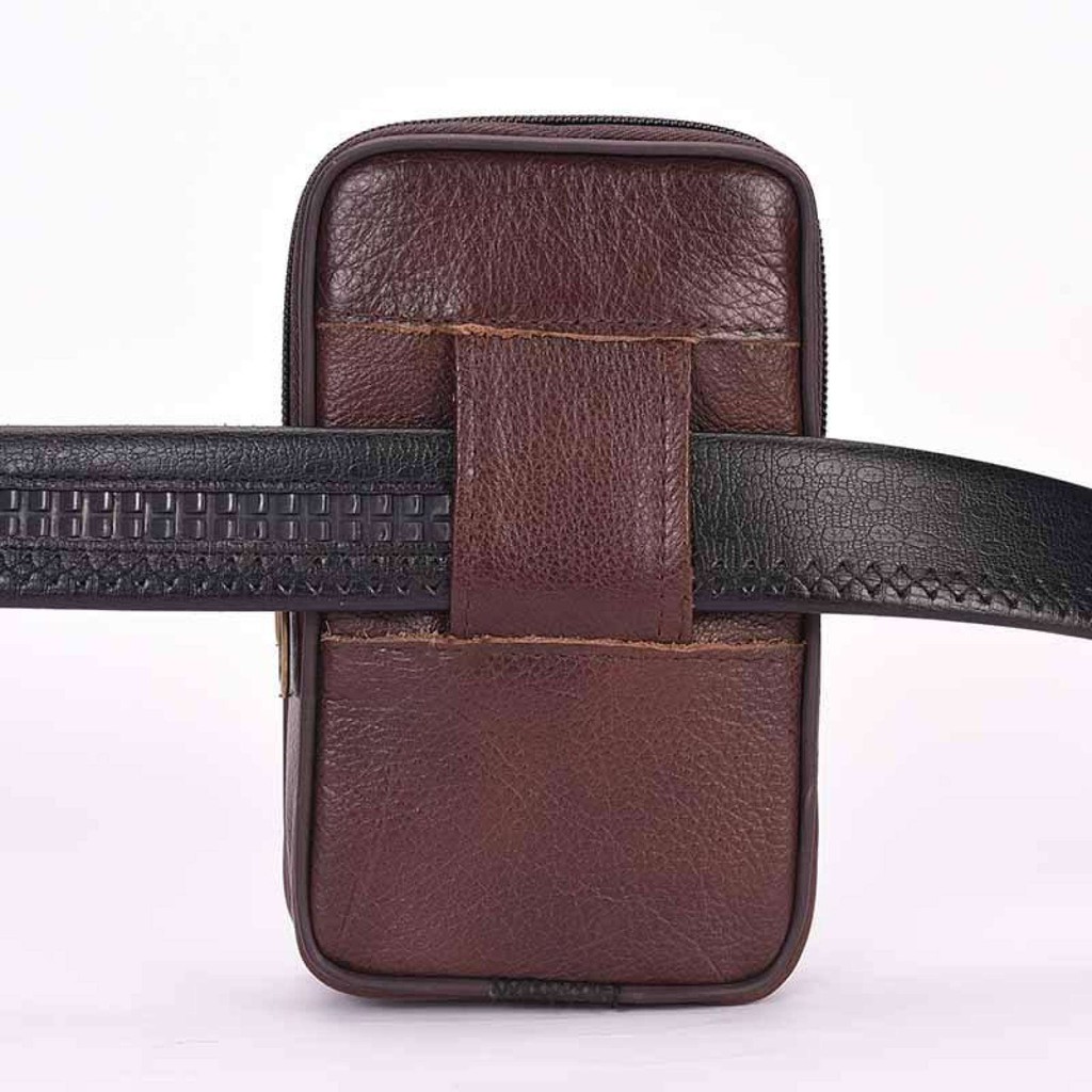 Túi da đeo hông  đựng điện thoại cài thắt lưng T16