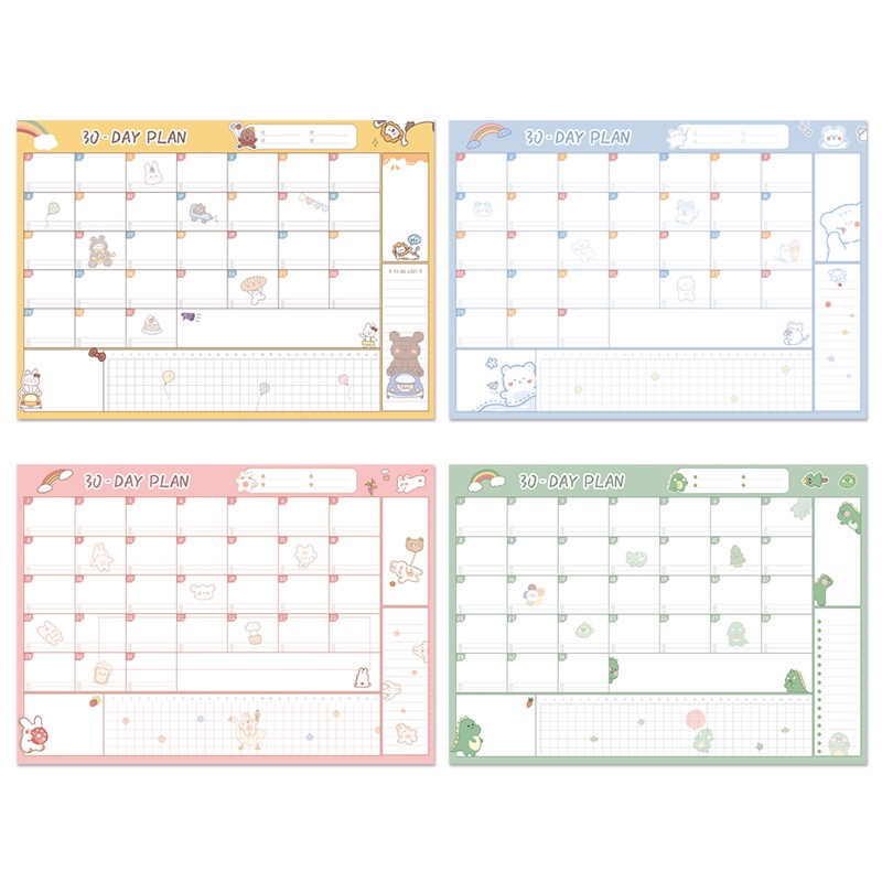 Lịch Học Tập Lịch Kế Hoạch Lịch Planner Decor Phòng Note Ghi Chú 30 Ngày Dán Tường D-Day Plan 38x53cm