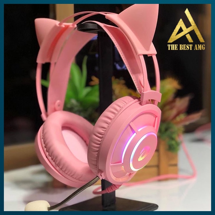 Tai Nghe Headphone Gaming Đèn LED 7 Màu RGB Có Mic DAREU EH469 7.1 Màu Hồng Tai Nghe Nhạc Máy Vi Tính PC Laptop Có Dây