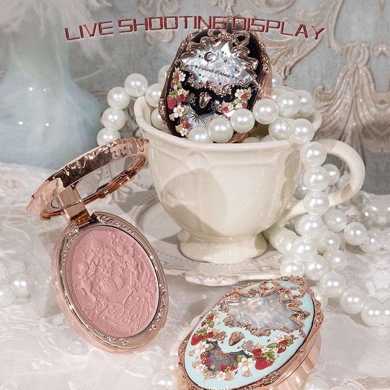 Phấn má hồng FLOWER KNOWS Strawberry Rococo 5g họa tiết dập nổi