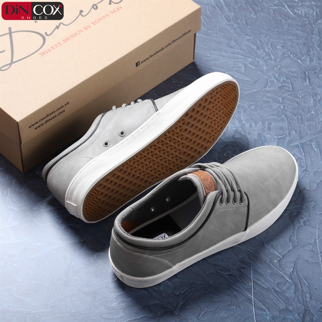 Giày Sneaker Da Nam DINCOX C03 Khí Chất Lịch Thiệp Grey