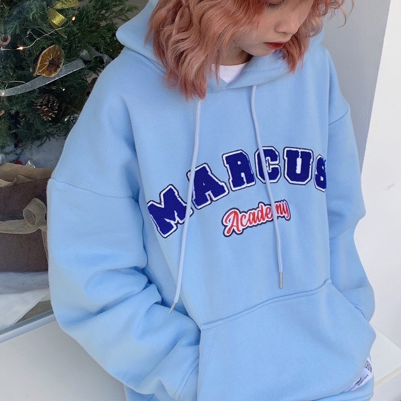 Áo Hoodie Xanh Marcus PEONYB Unisex  🌸 Nỉ form rộng tay bồng mũ 2 lớp, thun dài 3158 cá tính hàn quốc 🌸