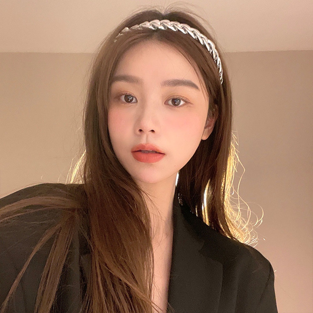 Băng Đô Dây Xích Kim Loại Nhiều Màu Dễ Thương Phong Cách Hàn Quốc Cho Nữ