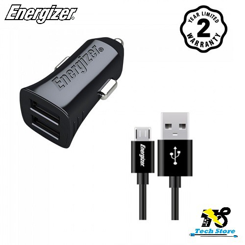 Sạc Ô tô Energizer DCA2CUMC3 & Cáp Micro USB