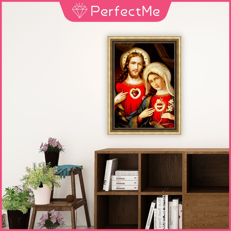 Bộ tranh đính đá Diy hình chúa Jesus 30X40cm để trang trí nhà