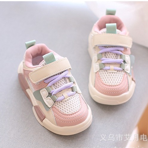 Giày Thể Thao Bé Gái Phối Lưới Thoáng Khí Size Từ 1 - 5 Tuổi - Êm Nhẹ, Ôm Chân
