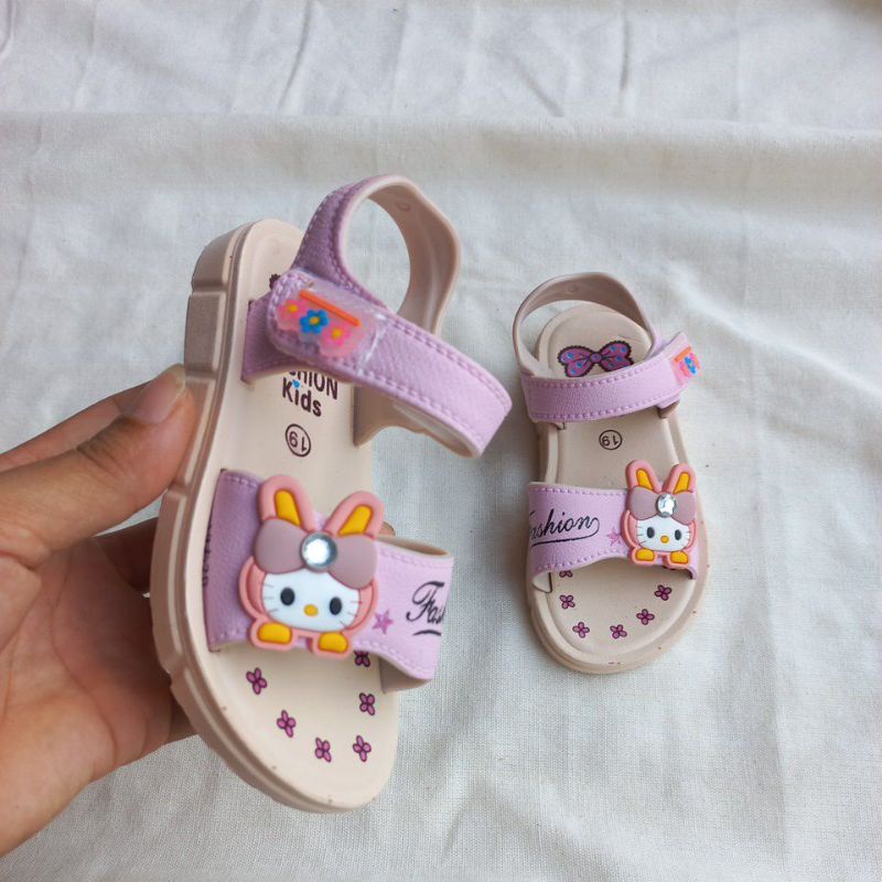 Dép Sandal Bé Gái 1-8Tuổi Gắn Nơ Đính Đá Phong Cách Hàn Quốc