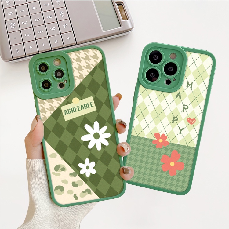 Ốp lưng iphone cạnh vuông lỗ camera hoa green 6s/6splus/7/7plus/8/8plus/x/xr/xs/11/12/13/pro/max/plus/promax-Awifi A4-7