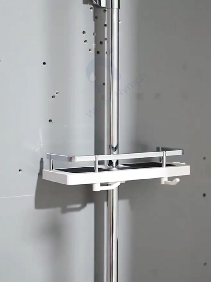 Kệ để đồ gắn cây sen tắm, vòi nước rửa bát Waternymph không cần khoan đục, kèm 2 móc treo | BigBuy360 - bigbuy360.vn