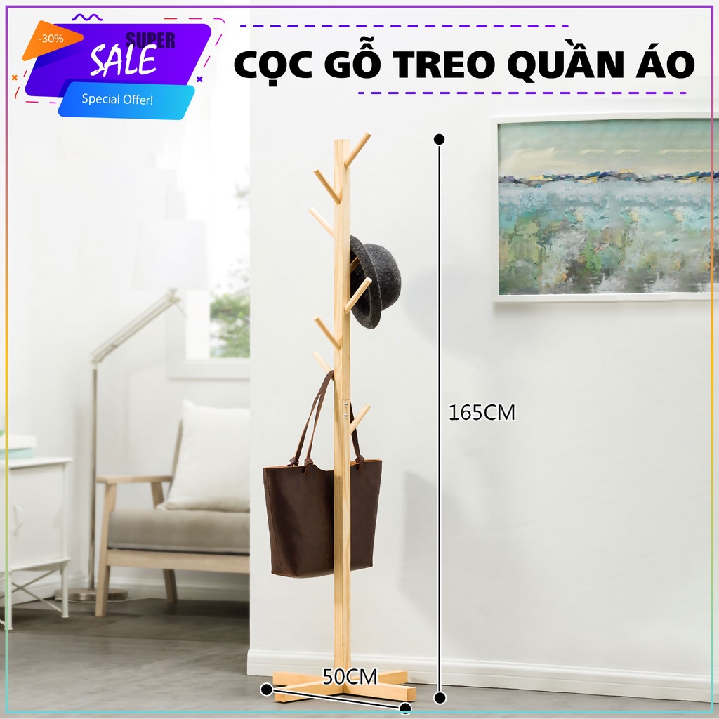 Sào Treo Quần Áo Chất Liệu Gỗ Clevermart.com.vn