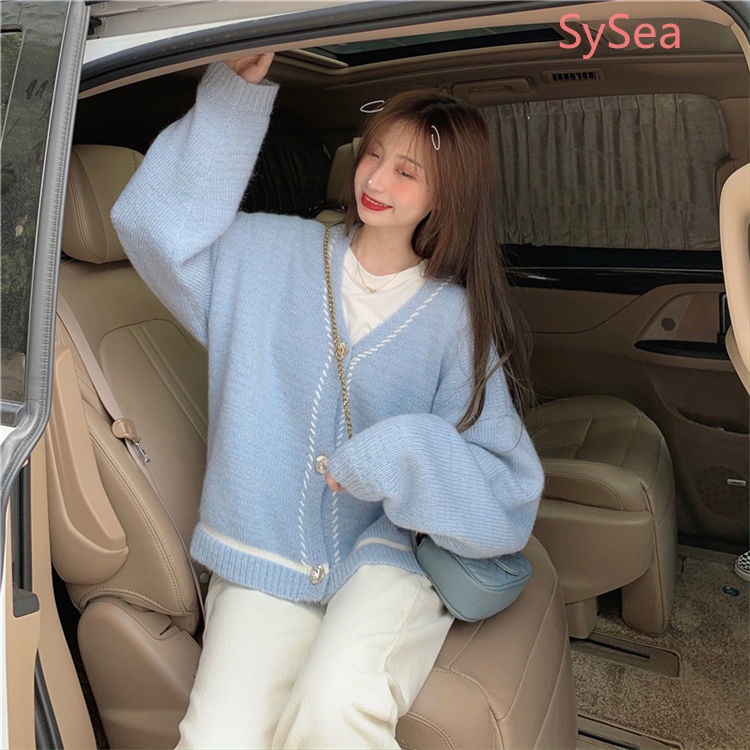 Áo Khoác Cardigan Dệt Kim Tay Dài Phong Cách Retro Cho Phái Nữ