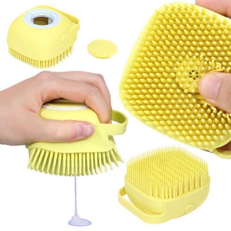[Free Ship] Cọ Tắm Silicon Vuông Có Ngăn Chứa Dầu Tắm Tiện Lợi (Giao Ngẫu Nhiên)