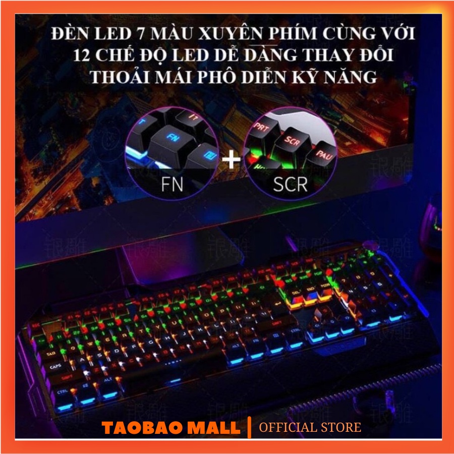 Bàn Phím Cơ Gaming K100 - Full Led - Bàn Phím Máy Tính - Dành Cho Game Thủ - Streamer - HÀNG CÓ SẴN