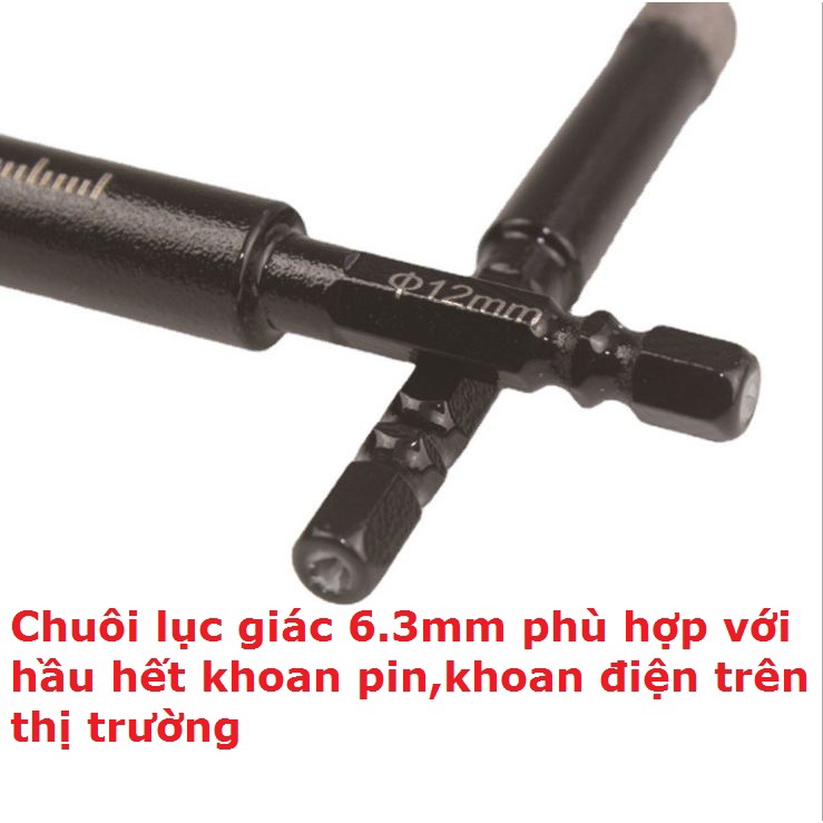 Mũi khoan kính,gạch men,đá hoa,thủy tinh đa năng chuôi lục giác 6.3mm hàng Nhật từ 5 đến 16mm