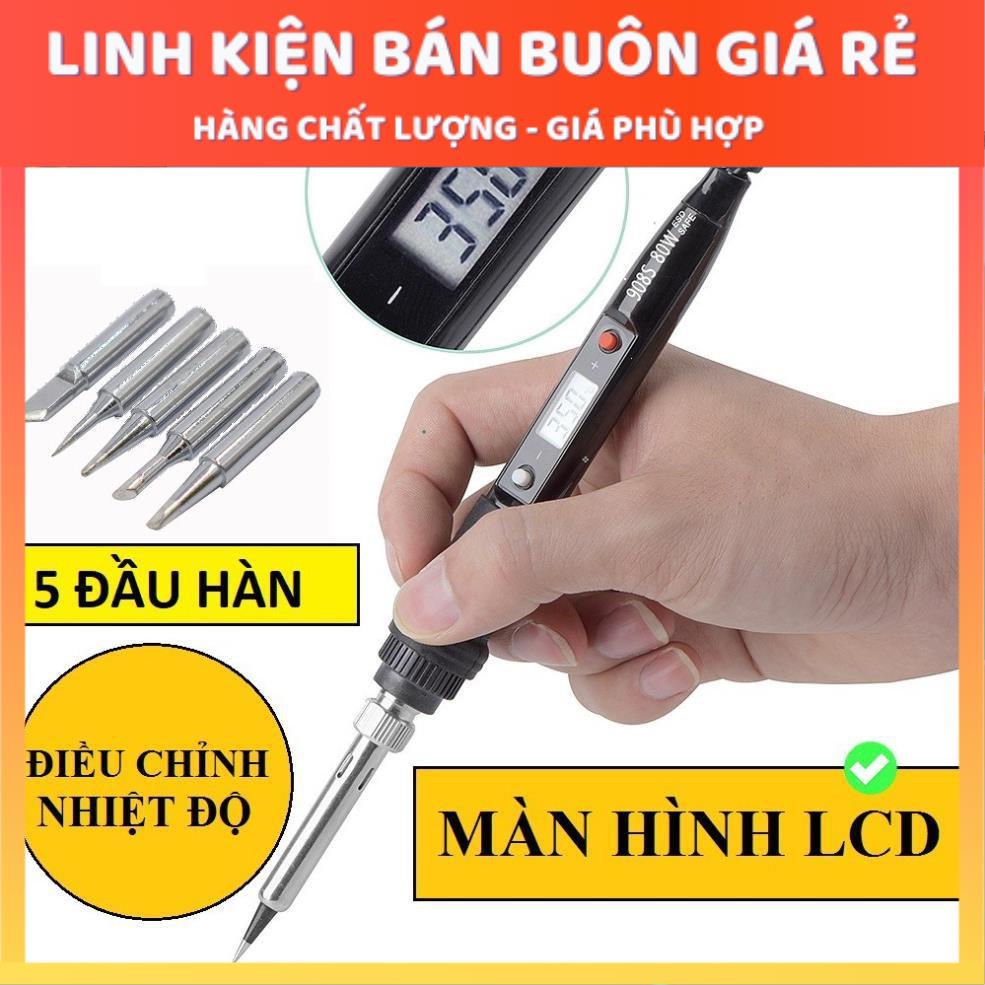 Mỏ hàn thiếc cao cấp (có LCD hiển thị và điều chỉnh nhiệt độ) bảo hành 6 tháng (Có thể là màu đen hoặc đỏ)