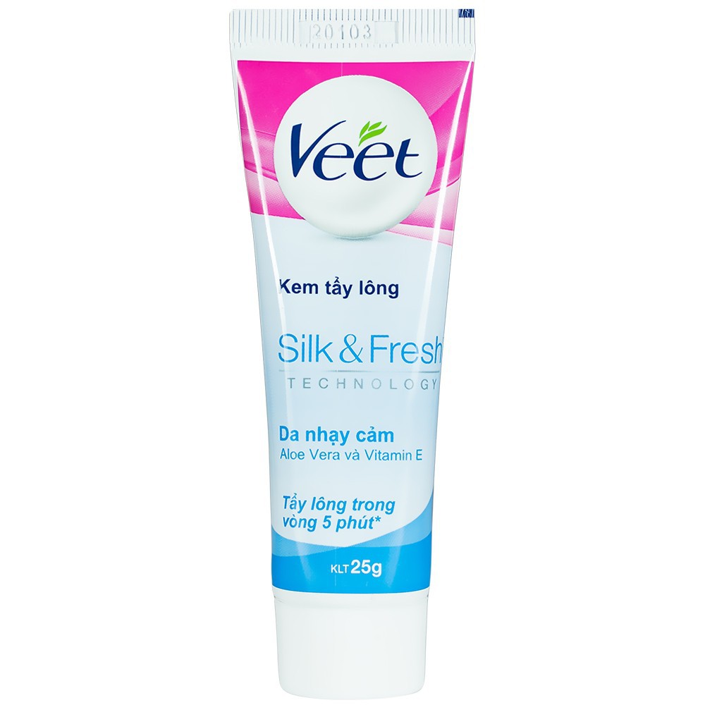 Kem tẩy lông Veet 25g, kem tẩy ;lông dành cho  da nhạy cảm